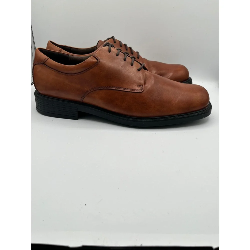 Rockport Dressports Men Sz 13W Tan Leather Derby Shoes Plain Toe Oxford CH3744